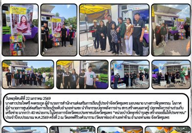 วันพฤหัสบดีที่ 22 มกราคม 2569 นางสาวประไพศรี คงตระกูล ผู้อำนวยการสำนักงานส่งเสริมการเรียนรู้ประจำจังหวัดชุมพร มอบหมาย นางสาวพิกุลพรรณ โลภาศ ผู้อำนวยการศูนย์ส่งเสริมการเรียนรู้ระดับอำเภอท่าแซะ นำกิจกรรมปลุกพลังการอ่าน สกร.สร้างคนฉลาดรู้ ปลุกพลังการอ่านร่วมกับเครือข่าย มากกว่า 40 หน่วยงาน ในโครงการจังหวัดพบประชาชนจังหวัดชุมพร “หน่วยบำบัดทุกข์บำรุงสุข สร้างรอยยิ้มให้ประชาชน” ประจำปีงบประมาณ พ.ศ.2569 ครั้งที่ 2 ณ วัดเทพคีรีวงศ์วนาราม (วัดเขาช่อง) ตำบลท่าข้าม อำเภอท่าแซะ จังหวัดชุมพร